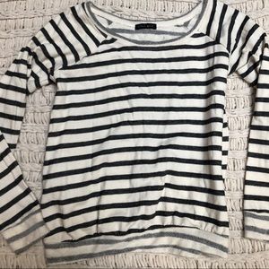 Cream and gray stripe sweatshirt